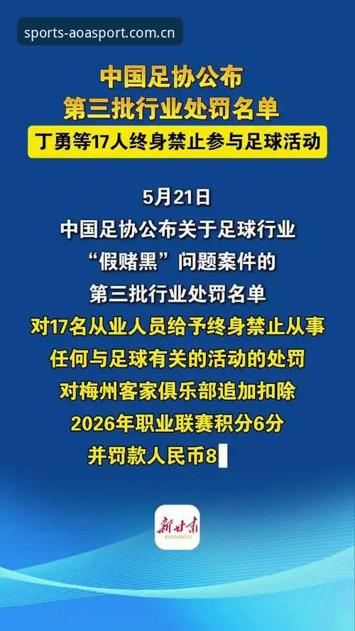 中国足协公布第三批禁足名单：AOA体育平台实时赛事解析行业最新动态